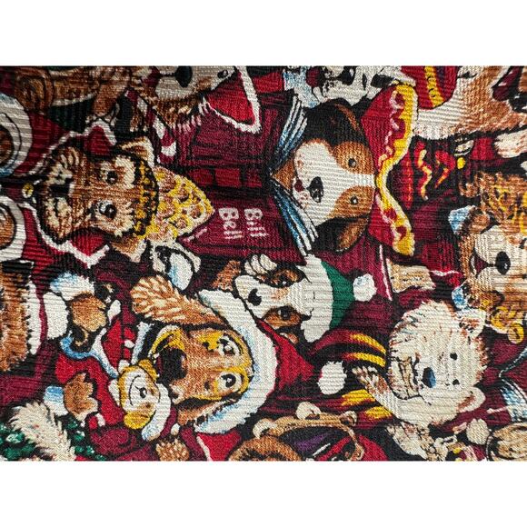 Woodward Vintage Silk Mens Neck Tie Christmas Holiday Dogs Santa Hats - Picture 5 of 8